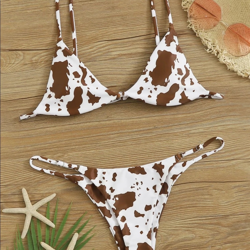 🔥 NEW brown cow print bikini 🔥
